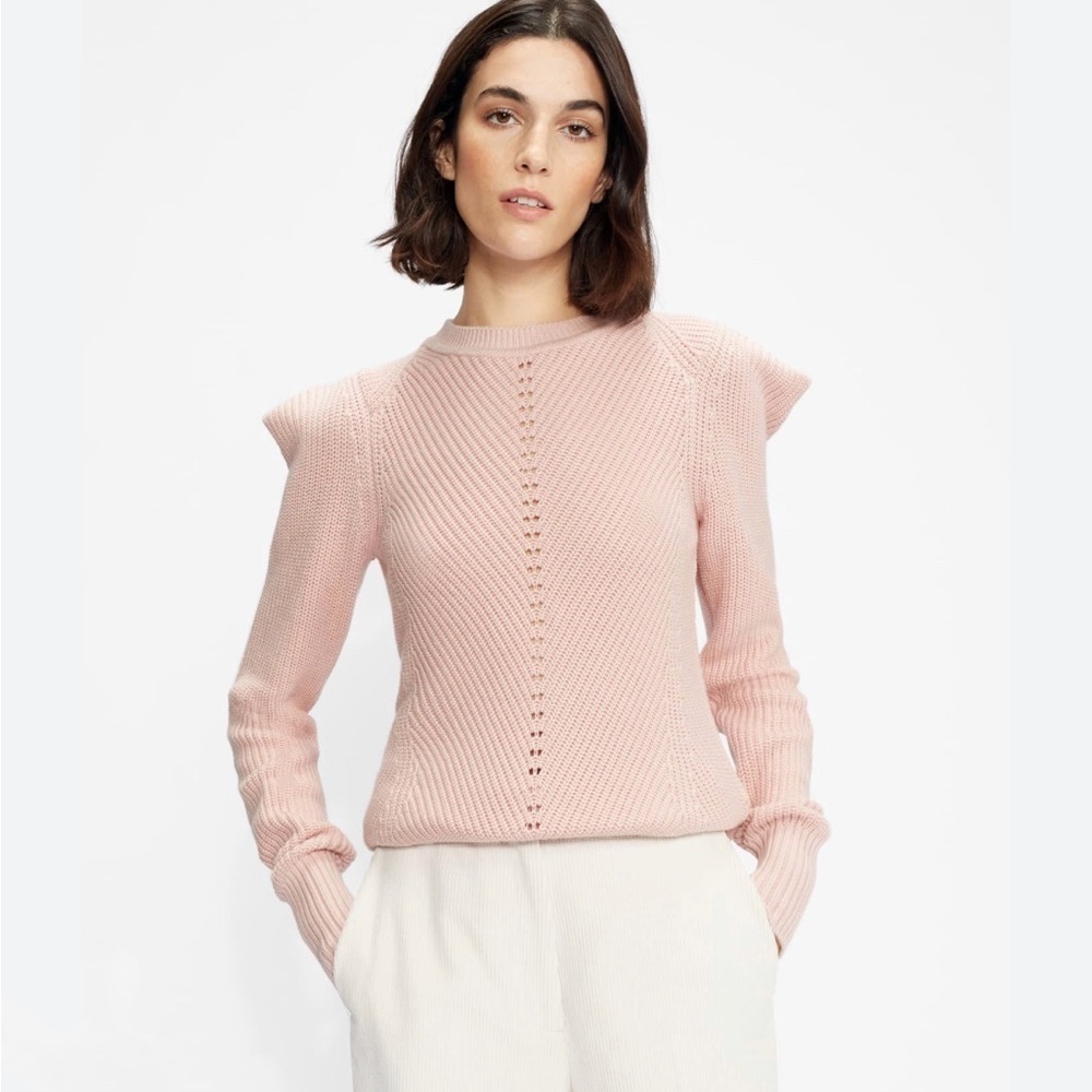 Ted Baker Sunniie Light Baby Pink Sweater Sharped  Shoulders Size 1 US 4 or S
